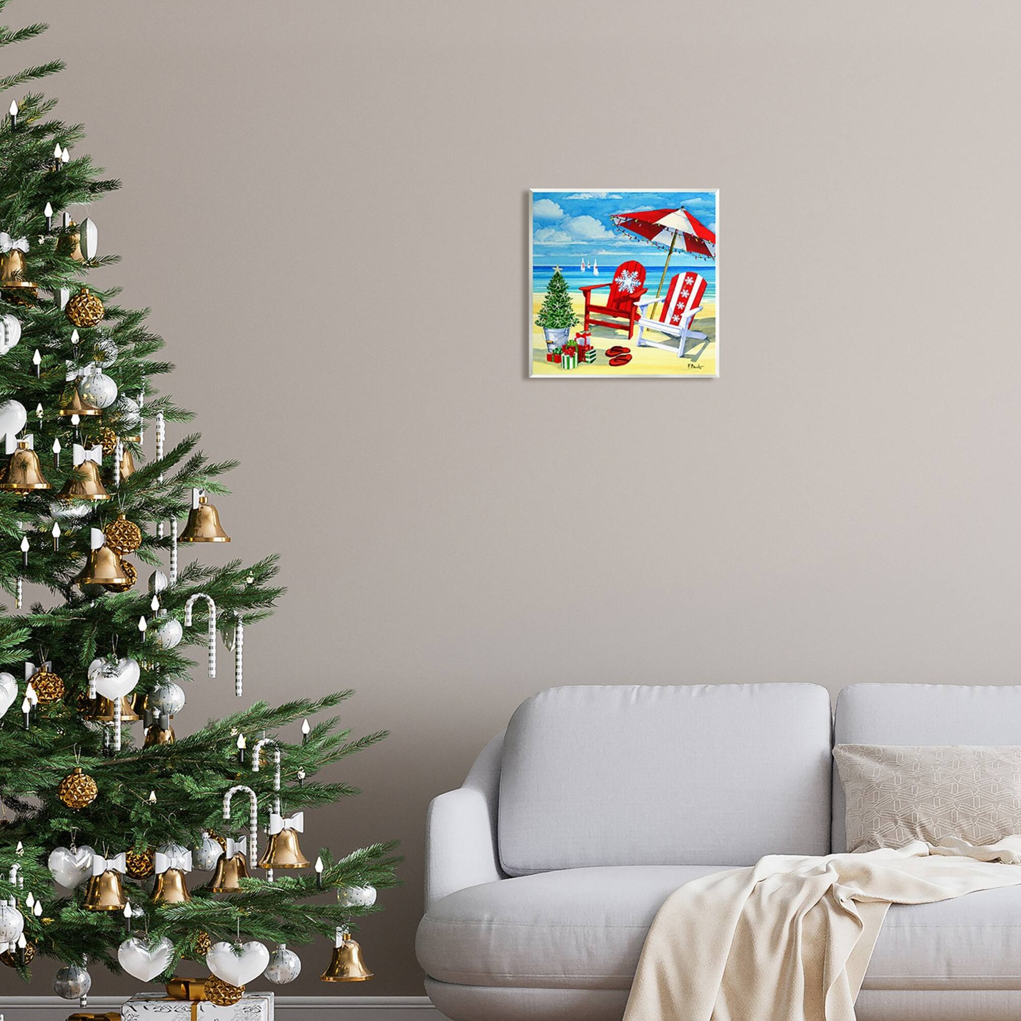 Stupell Industries 12" x 12" Coastal Christmas Scene Wall Plaque Art